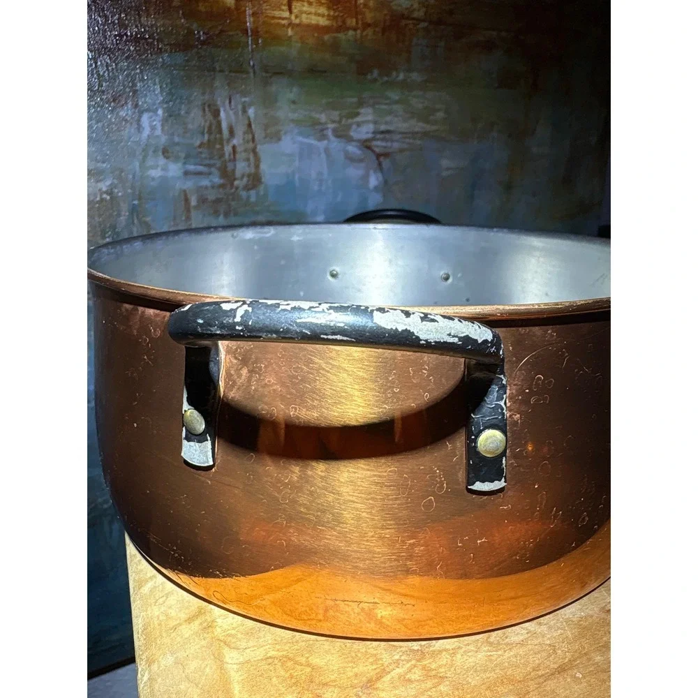 Vintage Coppercraft Guild Copper Stock Pot with Lid 8 Inch Round DO USA Made
